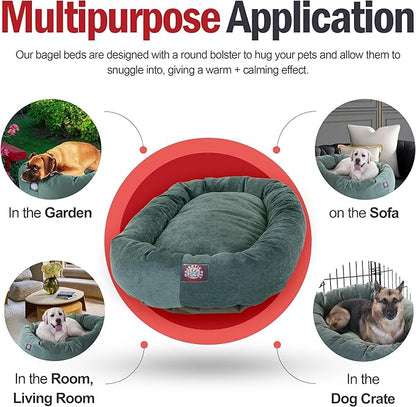 Majestic Pet Villa 52 Inch Shredded Memory Foam Dog Bed for X-Large Sized Dog 52x35x11 Inch–Orthopedic Pet Bed with Removable Washable Cover-Washable X-Large Puppy Mat with Head Support-Azure