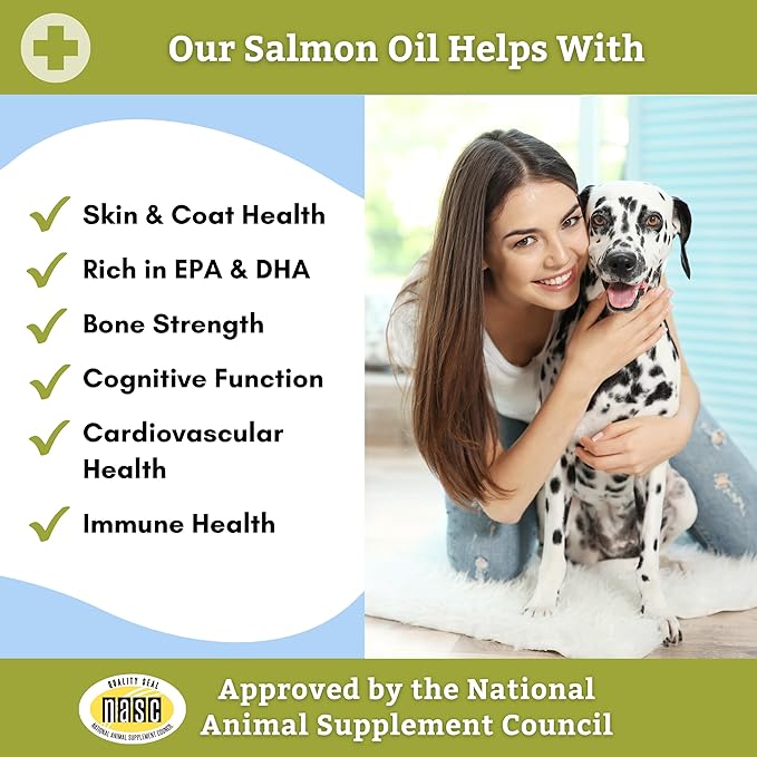 Wholistic Pet Organics Wild Alaskan Salmon Oil for Dogs and Cats - Omega 3 Fish Oil for Dogs & Cats - Cat & Dog Skin and Coat Supplement for Heart, Joints - DHA, EPA Omega 3 Liquid Food Topper - 16 oz