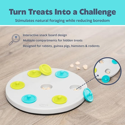 Trixie Rabbit Snack Board, Interactive Toy, Small Animal Puzzle, Mental Stimulation, Rabbit, Ferret, Bunny, Chinchilla