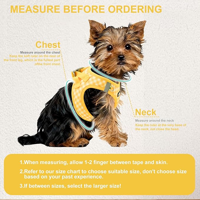 AIITLE Easy Walk Dog Vest Harness and Leash Set, Pet Supply No Pull, Breathable Mesh, Reflective Stripes, Adjustable Escape Proof Pet Outdoor Harnesses for Medium Dogs Yellow L