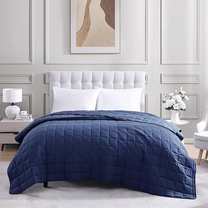 Casa Platino Navy Blue Blanket - Soft Pre-Washed Microfiber Down Alternative Queen Size All Season Bed Blanket