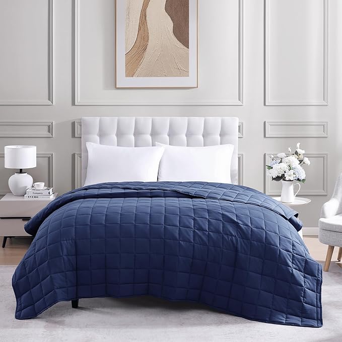 Casa Platino Navy Blue Blanket King Size – Pre Washed Lightweight Bed Blanket – Microfiber Down Alternative – Navy