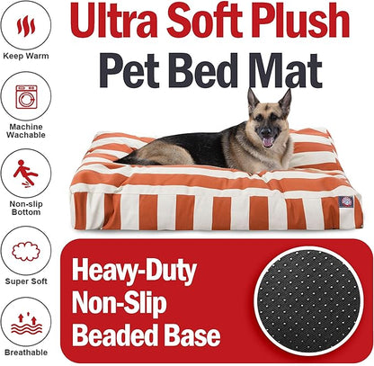Majestic Pet Rectangle Large Dog Bed Washable – Non Slip Comfy Pet Bed – Dog crate Bed with Removable Washable Cover – Dog Kennel Bed for Sleeping - Dog Bed X-Large Breed 50x42x5 Inch – Burnt Orange