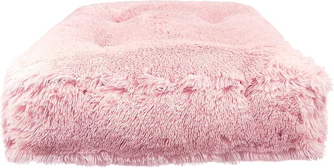 Bessie and Barnie Frosted Willow Extra Plush Shag Faux Fur Luxury Sicilian Rectangle Pet/Dog Bed (Multiple Sizes)