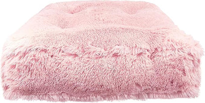 Bessie and Barnie Frosted Willow Extra Plush Shag Faux Fur Luxury Sicilian Rectangle Pet/Dog Bed (Multiple Sizes)
