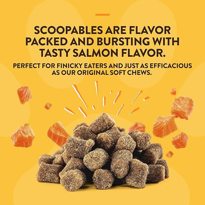NaturVet Scoopables Quiet Moments Cat Calming Aid - Promotes Calm with Stressful Events Storms, Fireworks, Travel, Separation Anxiety - Cat Health Supplement w/Melatonin - Salmon Flavored | 5.5oz Bag