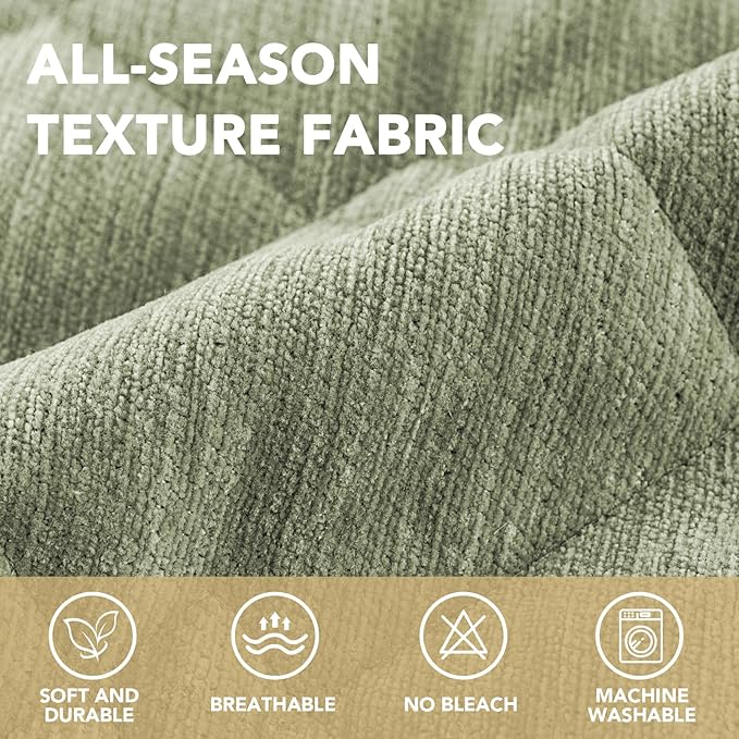 H.VERSAILTEX Chenille Couch Cover for Dogs Washable Soft Fuzzy Sofa Covers for 3 Cushion Couch Sectional Sofa Cover Thick Pet Couch Cover Protector Non-Slip Dog Bed Cover(Tender Green, 28" x 102")