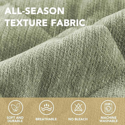 H.VERSAILTEX Chenille Couch Cover for Dogs Washable Soft Fuzzy Extra Large Sofa Slipcovers Sectional Sofa Cover Thick Pet Couch Cover Protector Non-Slip Dog Bed Cover(Tender Green, 28" x 134")