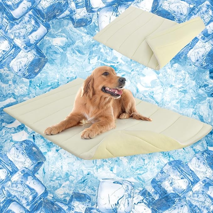 SCENEREAL Dog Cooling Mat for Crate, Thicken Self-Cooling Dog Pad Reversible (Cool & Warm), 59"x40" Pet Cool Bed for M Large XL Dogs,Kennel Sofa Mats Machine Washable, Durable Non-Toxic Gel, Outdoor