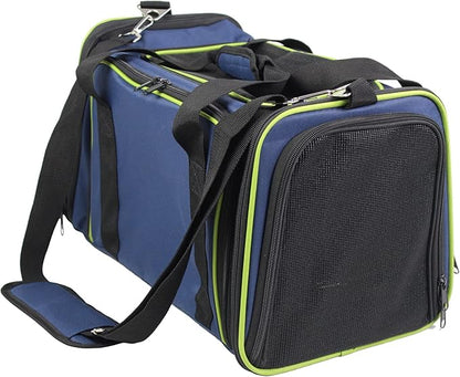 EliteField Expandable Soft Pet Carrier (3 Year Warranty, Airline Approved), Multiple Sizes and Colors Available (20" L x 12" W x 11" H, Navy Blue)