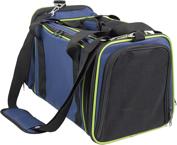 EliteField Expandable Soft Pet Carrier (3 Year Warranty, Airline Approved), Multiple Sizes and Colors Available (17" L x 11" W x 11" H, Navy Blue)