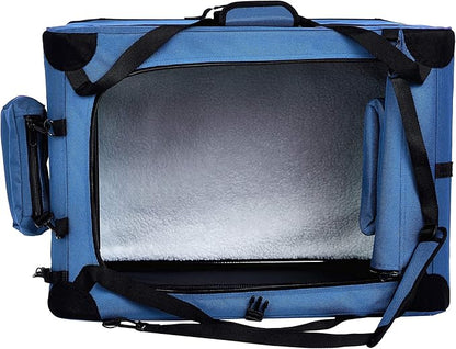 Amazon Basics Portable Soft Pet Dog Crate Carrier Kennel, Foldable, Washable, Up to 25 lbs, 26 x 18 x 18 inches, Blue