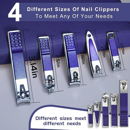 Manicure Set 30 in 1 Nail Clippers Set,Nail Manicure Kit for Women,RedFlow Toenail Clippers,Pedicure Kit,Pedicure Tools,Suitable for Travel Manicure Tools (Navy Blue)