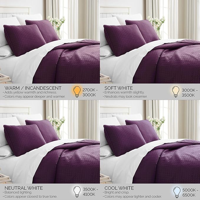 Southshore Fine Living, Inc. Oversized King Quilt Bedding Set, Soft Brushed Microfiber, Stain and Pet Hair Resistant Bedding, California/King Size Quilt Coverlet Bedspread Set w/2 Shams, Purple