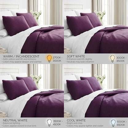 Southshore Fine Living, Inc. Oversized King Quilt Bedding Set, Soft Brushed Microfiber, Stain and Pet Hair Resistant Bedding, California/King Size Quilt Coverlet Bedspread Set w/2 Shams, Purple