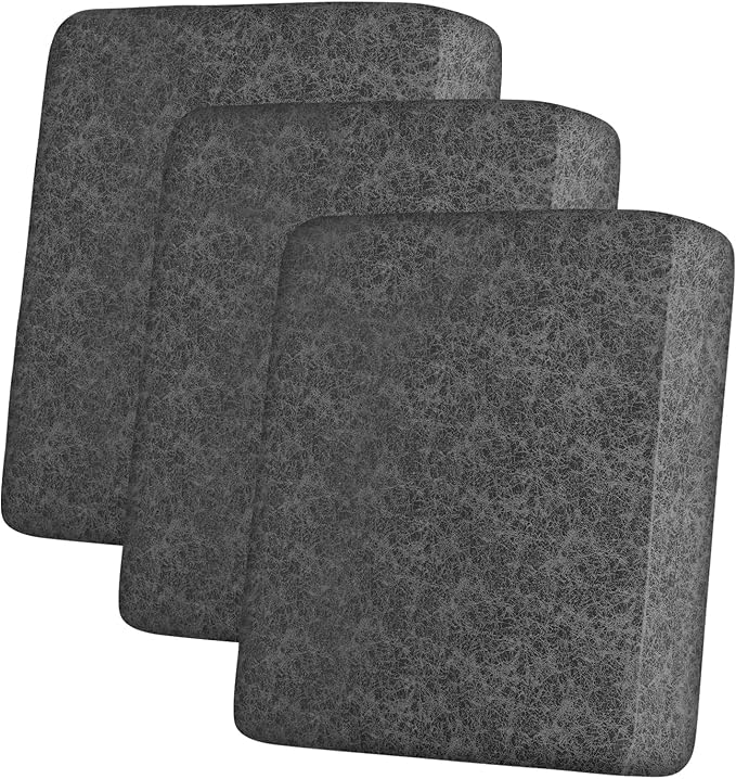 ANARACHON Leather Look Couch Cushion Covers Sofa Seat Slipcovers Sets Couches Furniture Protector for Sectional Armchair Loveseat Pets Kids Stretch Spandex Fabric (3 Cushion Sofa, Light Grey-04)