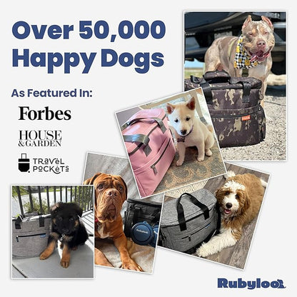 The Original Doggy Bag™ - Complete Dog Travel Bag for Supplies with 2 BPA-Free Travel Dog Bowls & 2 Pet Food Containers - Traveling Kit for Road Trips, Camping, Weekend Away or Doggy Gift: Grey