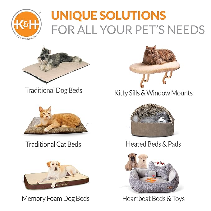 K&H Pet Products Thermo-Pet Mat Reversible Heated Pet Bed Mocha 14 X 28 Inches