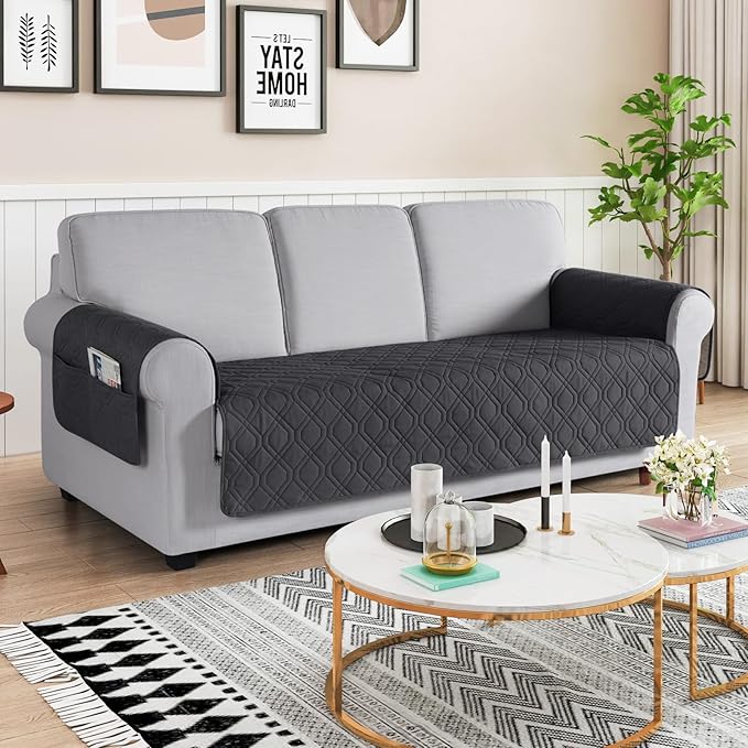 VANSOFY Couch Cover, Waterproof Sofa Covers Washable Slipcover Furniture Protector Couch Seat Covers Non-Slip Couch Cover for Dogs, Pets(Sofa Plus, Charcoal Gray)