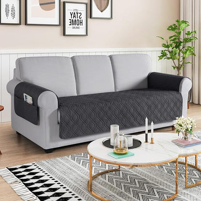 VANSOFY Couch Cover, Waterproof Sofa Covers Washable Slipcover Furniture Protector Couch Seat Covers Non-Slip Couch Cover for Dogs, Pets(Sofa Plus, Charcoal Gray)