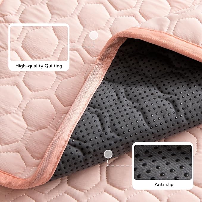 Soulbond Backseat Dog Cooling Mat for Cars - 24.5"x52" Washable Back Seat Self Cooling Pad for Cat & Puppy, QMAX>0.3, Non-Slip Cold Pet Bed Backseat Extender for Cars, SUVs, Trunks, Pink