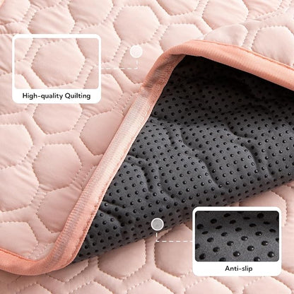 Soulbond Backseat Dog Cooling Mat for Cars - 24.5"x52" Washable Back Seat Self Cooling Pad for Cat & Puppy, QMAX>0.3, Non-Slip Cold Pet Bed Backseat Extender for Cars, SUVs, Trunks, Pink