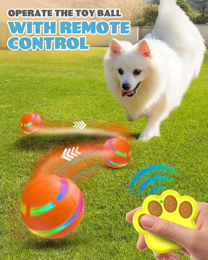 Interactive Dog Toys, Remote Control Interactive Ball for Medium/Large Dogs, Self-Rolling & Jumping Chew Proof Dog Ball, Gift for Dog Puppy Pet Christmas