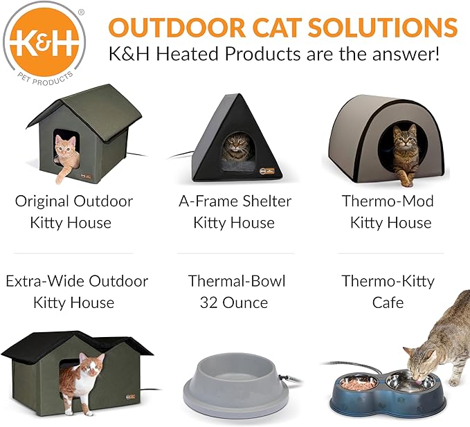 K&H Pet Products Lectro-Soft Orthopedic Outdoor Heated Cat Bed for Outdoor Cat Houses, Safety Listed Automatic Warming Pad, Soft & Flexible, Washable Cover - Small 18 X 14in Tan 20W (Pack of 6)