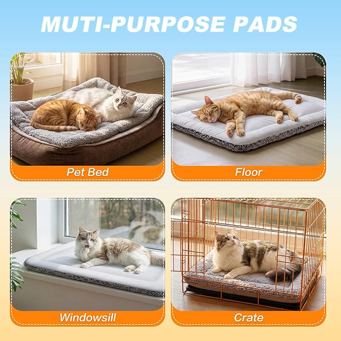 Dog Cooling Mat, Self Warming Cat Bed, Reversible Warm & Cooling Cat Bed, Winter Warm Cat Pad & Summer Cooling Cat Mat for Kittens & Small Dogs, Perfect for Crates, Beds & Sofas, Gray, 18" x 24"