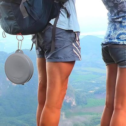 Collapsible Double Dog & Cat Bowl, 2-in-1 Silicone Food & Water Dish Portable Travel Feeding Bowl for Camping (Small)