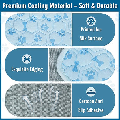 Upgraded Cooling Mat for Dogs,Washable Pet Cooling Pad for Cats Portable Dog Cool Blanket,Non-Toxic for Indoor Outdoor Use - No Water Needed