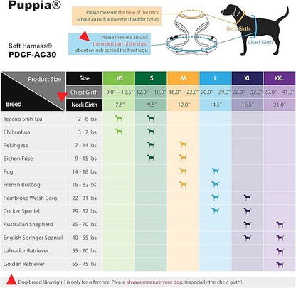 Puppia Soft Dog Harness No Choke Over-The-Head Triple Layered Breathable Mesh Adjustable Chest Belt and Quick-Release Buckle, Black, Small (Pack of 2)