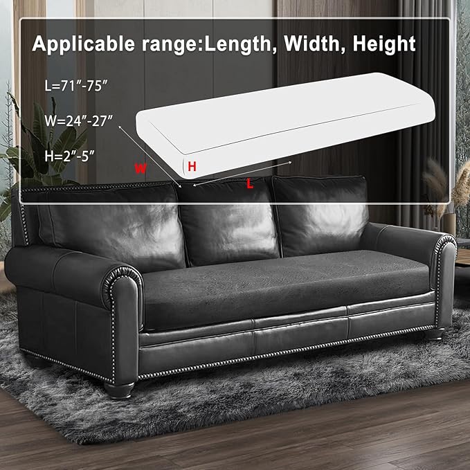 ANARACHON Leather Look Couch Cushion Covers Sofa Seat Slipcovers Sets Couches Furniture Protector for Sectional Armchair Loveseat Pets Kids Stretch Spandex Fabric (1 Cushion Sofa, Light Grey)
