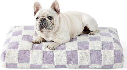 LE SURE Dog Beds Medium Size-Thick Shredded Chopped Foam Pet Bed as Gift for Indoor with Removable Cover, Cute Modern Fuzzy Plush & Anti Slip Bottom, Purple