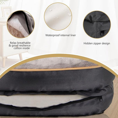 JOYELF Memory Foam Dog Bed Small Orthopedic Dog Bed & Sofa with Removable Washable Cover and Squeaker Toy as Gift