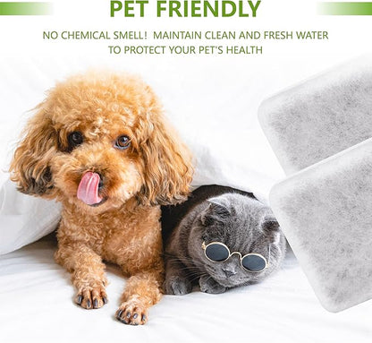 Pet Water Fountain Charcoal Replacement Filters Compatible with Petmate Replendish Mason Gravity Waterers, Automatic Cat Dog Water Bowl Dispenser Filters Replacement(12 Pack)