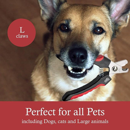 Epica Professional Dog Nail Clipper - Dog Nail Trimmer for Large Dogs - Easy and Safe Pets Grooming Clippers - Cat Claw Trimmer with Safety Guard (Large)