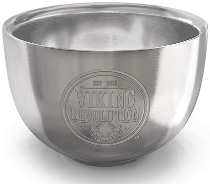 Viking Revolution Stainless Steel Shaving Soap Bowl- Shaving Mug for Shave Cream & Soap- Double Layer, Unbreakable Shaving Cup for Wet Shave 3.2" x 2.2"