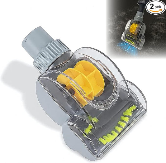 1-1/4'' Vacuum Turbo Brush Attachment for Pet Hair Removal – Fits Shop Vacs 1.25”(32mm) Hoses with Adapter– Air Driven Turbo Brush Compatible with Most Vacuum Cleaners Outer Diameter Hose 1-1/4