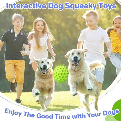 DISSKNIC Indestructible Squeaky Dog Balls, Interactive Dog Toys for Aggressive Chewers Large Breed for Relieving Anxiety, Dog Chew Toys Balls for Aggressive Chewers, Outdoor Dog Toys Dog Water Toys