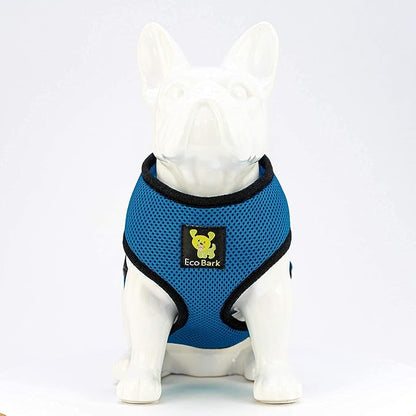 EcoBark Dog Harness - Eco-Friendly Max Comfort Harnesses - Luxurious Soft Mesh Halter - Over the Head Harness Vest- No Pull and No Choke for Small, Toy Breed, and Teacup Dogs (XS, Teal Blue)