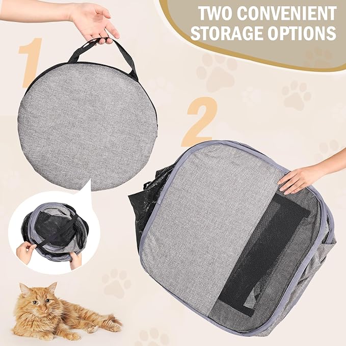 Tailtastic Large Outdoor Cat Playpen, Foldable 2-in-1 Zone Waterproof Cat Enclosure Puppy Pen for Outdoor Use, Portable Pet Playpen with Soft Sides, Great for Gardens, Camping, Backyard