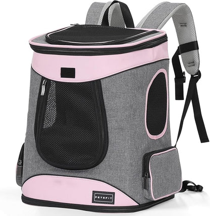 Petsfit Dog Backpack Carrier with Upgrade Waist Cushion Design to Better Fit the Waist, Suitable for Small and Medium Dogs Cats, and Rabbits up to 18 Pounds