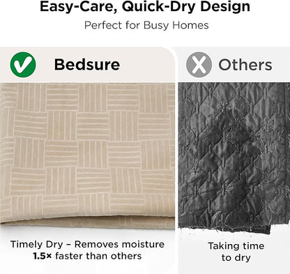 Bedsure Waterproof Bed Cover for Dogs Washable - Waterproof Blanket for Twin Bed Couch Sofa Cozy, Lightweight Furniture Protector for Pet Cat Quick Drying, Sandy Tan, 68x82IN