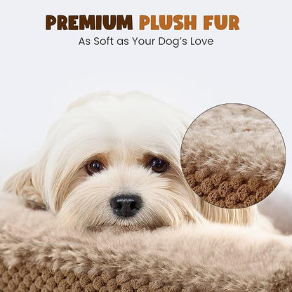 Bolster Dog Bed, Extra Thick 4.7 Inch Large Orthopedic Dog Bed with Memory Foam, Pet Couch Bed with Supportive Structure, Removable Washable Cover, Durable and Stylish Dog Bed for Large Dogs