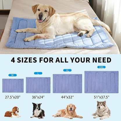 MARUNDA Dog Cooling Mat, No Need to Freeze Or Refrigerate This Cool Pet Pad Cat Mats- Keep Your Pet Cool, Machine Washable (Blue, 28" x 20" - M-Crate)
