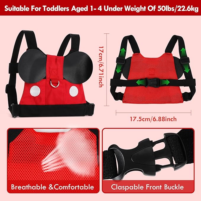Lehoo Castle Toddler Leash for Walking, Baby Leashes for Toddlers Boys, Kid Harness with Leash, Child Safety Leash Anti Lost Wrist Link (Mickey)