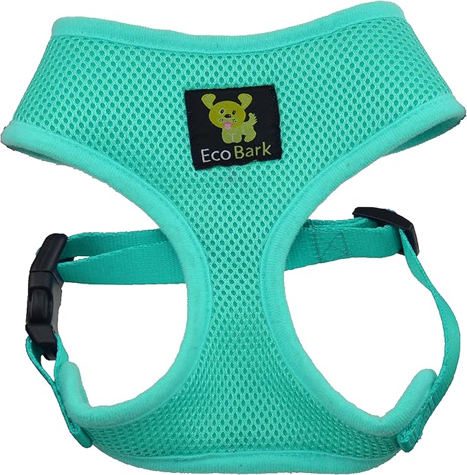 EcoBark Dog Harness - Luxurious Soft Mesh - Eco-Friendly Over the Head Vest Harness - No Pull & No Choke Design - Padded Breathable Body Halter - for Large Breeds (Mint, XXL)