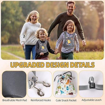 Safety Walking Harness for Kids 3-6, Anti-Elopement Vest Harness for Autism Special Needs ADHD, Reflective Leash with Grab Handle for Autistic, Active Children, Adjustable Tether for Travel and Crowds