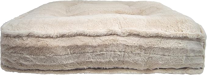 Bessie and Barnie Frosted Willow Extra Plush Shag Faux Fur Luxury Sicilian Rectangle Pet/Dog Bed (Multiple Sizes)
